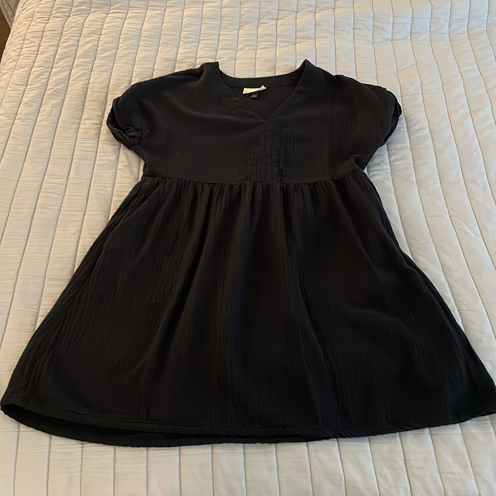 Black Univeral Tread baby doll dress